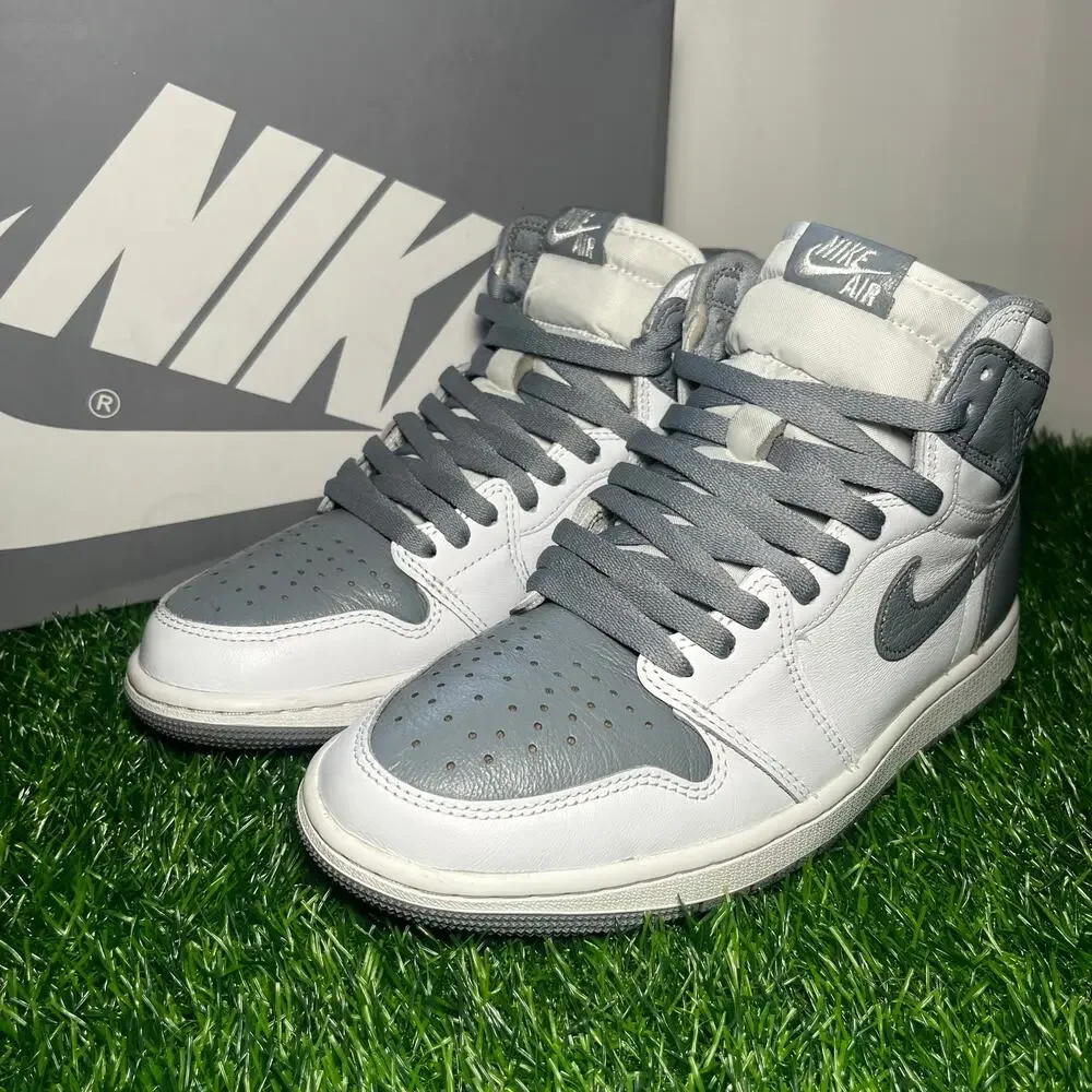 Nike Air Jordan 1 Retro High OG 'Stealth' Gray/White (555088-037)-Men US 8